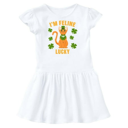 

Inktastic St. Patrick s Day I m Feline Lucky Gift Toddler Girl Dress