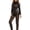 Black, variant on Women Jumpsuit Hollow Out Hole Solid Color Skinny Slim Fit Soft Elastic Zipper Closure Stand Collar Long Sleeve Cosplay DJ Pole Dance Jazz Stage Performance Jumpsuit