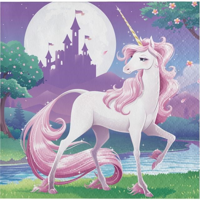 Party Creations Unicorn Fantasy Beverage Napkins, 16 Ct by CREATIVE CONVERTING