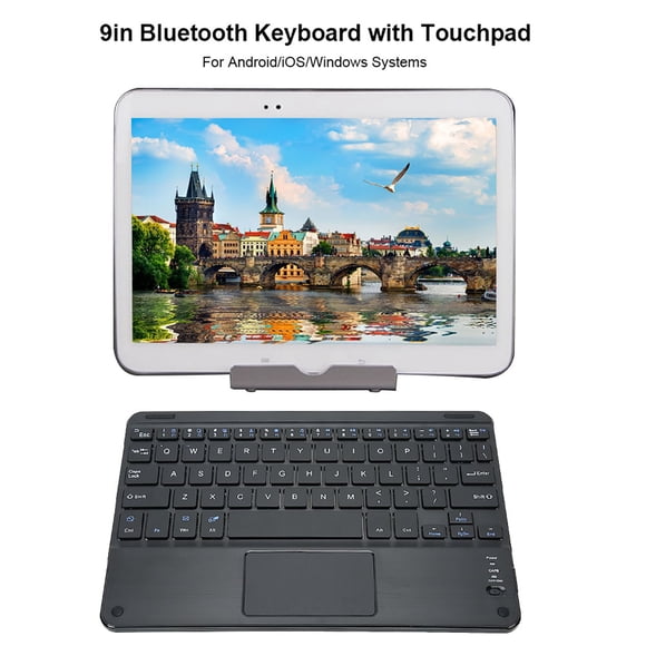 Laptop Keyboard, Lightweight Quiet Ultra Slim Keyboard, Multi-Functional For Home Office Black With Touchpad Android/iOS/Windows