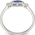 thumbnail image 2 of Sterling Silver Polished Created Sapphire And White Topaz Ring (Size 7) Made In Thailand qr7065sep-7, 2 of 5