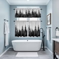 thumbnail image 4 of Dark Gray Forest Kitchen Curtains Valances and Tiers Set of 3 Black Tree Watercolor Bird Vintage Abstract Tier Curtains and Valance with Rod Pocket for Small Windows, 27.5"x24", 4 of 9