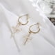 thumbnail image 5 of 1 par de pendientes colgantes de cruz de perla simple, pendientes de moda con forma de gota, joyería decorativa para mujer., 5 of 7