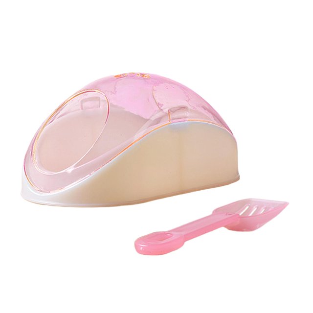 Caja de baño transparente para animales pequeños, accesorios de jaula para inodoros, arena para hámster, contenedor de baño para hurón, ardilla, erizo Rosado Sunnimix Contenedor de baño para hámster