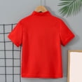thumbnail image 5 of Asxite Toddler Shirts Solid Color Short Sleeve Stand Collar Button Casual Summer Tops 2-12Y, 5 of 7