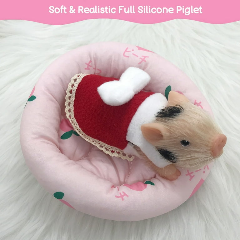 VOLOBE Silicone Piglet, 5 Inches Soft Mini Realistic Piglet with