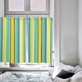 thumbnail image 3 of Teal Yellow Striped Window Short Curtains 63 Inch Length, White Stripes Modern Abstract Art Rod Pocket Window Treatment Kitchen Drapes for Bedroom, Cafe, Living Room, 2 Panels, 52 W x 63 L, 3 of 4