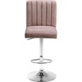 thumbnail image 3 of Meridian Furniture Joel Tabouret Réglable en Velours 33"H Rose (Ensemble de 2), 3 of 5