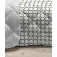 thumbnail image 3 of Abstract Down Alternative Comforter, Repetitive Flowers in Squares Monochrome Pattern on Plain Backdrop, Microfiber Quilt for All Season, 5 Sizes, White Dark Slate Blue, by Ambesonne, 3 of 3