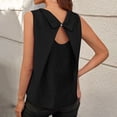 thumbnail image 4 of CHGBMOK Women Linen Tank Tops Crew Neck Ruched Sleeveless Tank Shirt Spring Summer Solid Loose Fit Casual Tops, 4 of 8