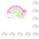 thumbnail image 1 of Monstrate Kit de decoración de pasteles, dibujos animados de arcilla polimérica, herramientas para hornear, decoración de arcoíris, velas de sonrisa arcoiris 10piezas, 1 of 6