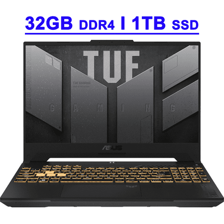 Asus TUF F15 Premium Gaming Laptop 15.6" FHD 144Hz 12th Generation Intel 14-Core i7-12700H 32GB DDR4 1TB SSD GeForce RTX 4070 8GB Graphic Backlit Thunderbolt4 USB-C Fast Charging Win11 Grey