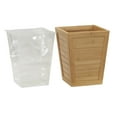 Household Essentials Bamboo Slat Trash Can, Small