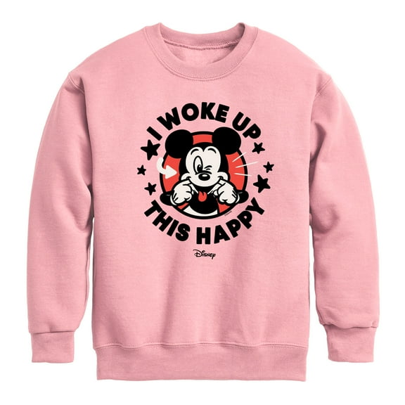 Disney - Mickey & Friends - I Woke Up This Happy - Wink - Toddler And Youth Crewneck Fleece Sweatshirt
