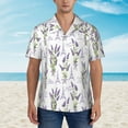 thumbnail image 5 of Uemuo Lavender Flowers Printed Regular Fit Short Sleeve Casual Hawaiian Shirt for Men,Aloha shirt,Tropical shirt,Floral print shirt,Vacation Beach shirt-, 5 of 9