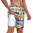 thumbnail image 2 of Balery Colorful Car Mens Swim Trunks Swim Shorts for Men Quick Dry Inseam Beach Shorts with Compression Liner Pocket-Medium, 2 of 9
