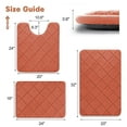 thumbnail image 2 of CHAKME Set of 3 Absorbent Memory Foam Bath Mat Set Bathroom Rugs, Rustic Lattice orange, Large 20"x32", Small 17"x24", Contour 24"x20", 2 of 8