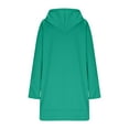 thumbnail image 5 of XPMWRP Women's Oversized Hoodie Solid Color Sweatshirt Fall Winter Pullover Casual Long Sleeve Split Hem Dress with Kangaroo Pocket Green S, 5 of 8