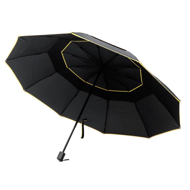 Toystoory Paraguas compacto grande Paraguas plegable de cuatro capas de doble capa Paraguas de lluvia negro Toystoory HA028425-02