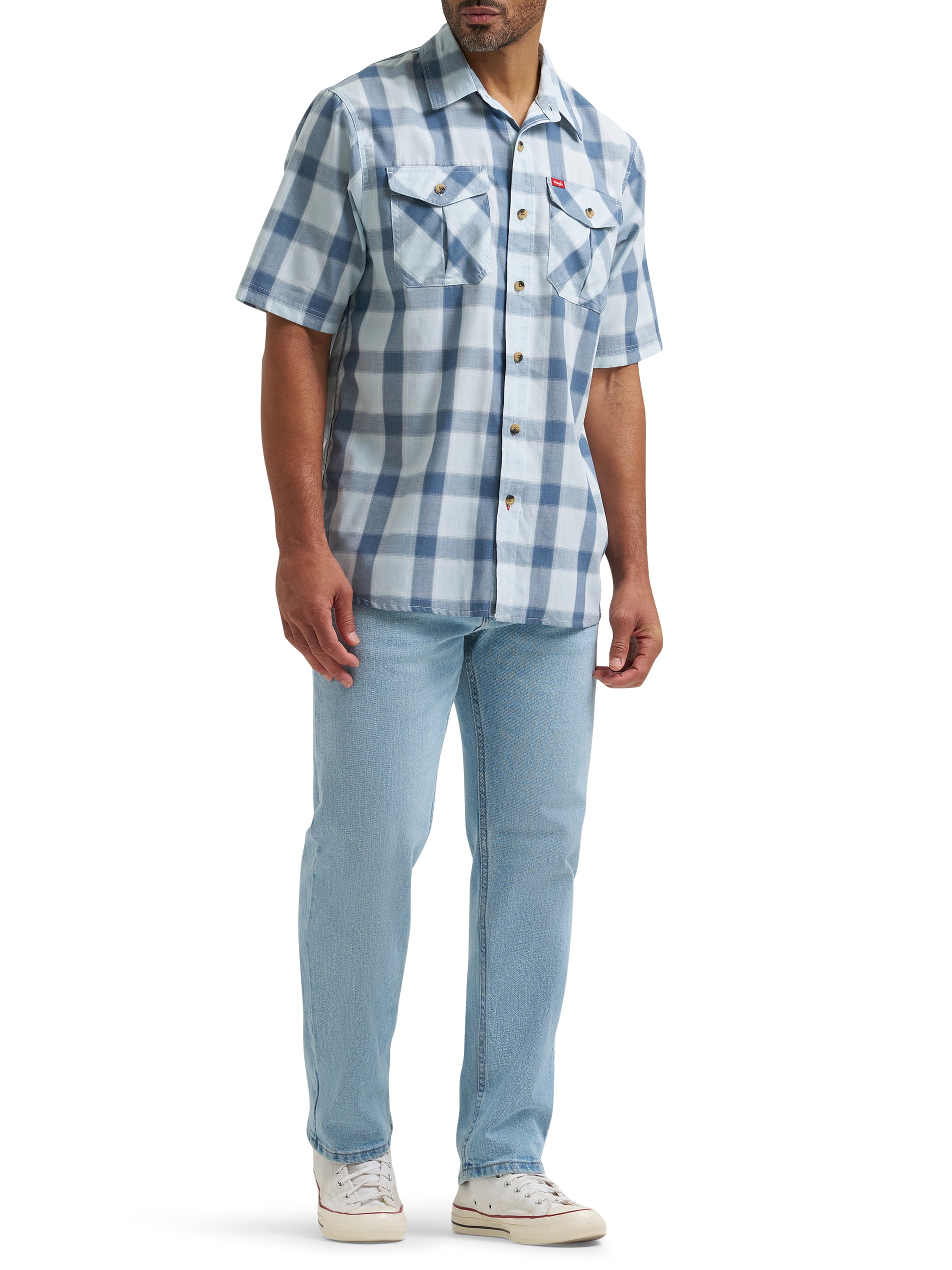 Wrangler® Men's Relaxed Stretch Poplin Shirt, Sizes S-5XL