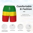 thumbnail image 3 of Mens Rastafari Flag Swimming Trunks with Compression Liner Beach Quick Dry Swim Shorts, 3 of 6