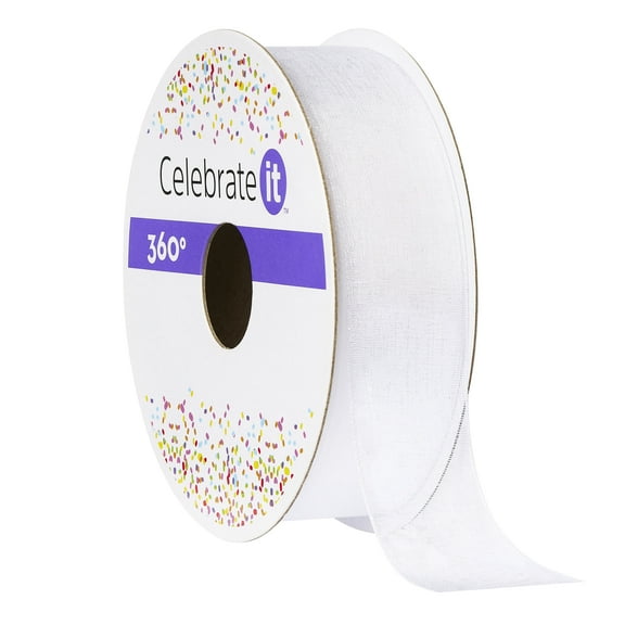 12 Pack: 7/8" x 15yd. White Sheer Ribbon by Celebrate It 360°