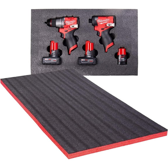 ECONO FOAM ™ Black/Red 24" x 48" Layered Foam for Kaizen Projects (30mm - 1-1/8",Black/Red)