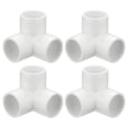 thumbnail image 1 of Uxcell Paquete de 4 Conector de Codo de 3 Vías de PVC de 1/2 Pulgada, Accesorios de PVC Sch40 de 3 Vías para Construcción de Muebles Invernadero/Almacén [Blanco], 1 of 7