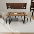 thumbnail image 2 of Modern Dining Table Set for 4, 5-Piece Kitchen Table Set, 59 Inch Rectangular Wood Dining Table with 4 Suede Chairs Suitable for Kitchen, Dining Room, 2 of 9