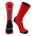 thumbnail image 2 of Red/Black Player Id Crew Number Socks (#93, Large), 2 of 2