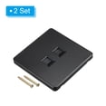 thumbnail image 3 of Unique Bargains Prise Ethernet Double Port RJ45 CAT6 Plaque Murale Noire pour Boîte de Mise en Réseau 2 Pcs, 3 of 6