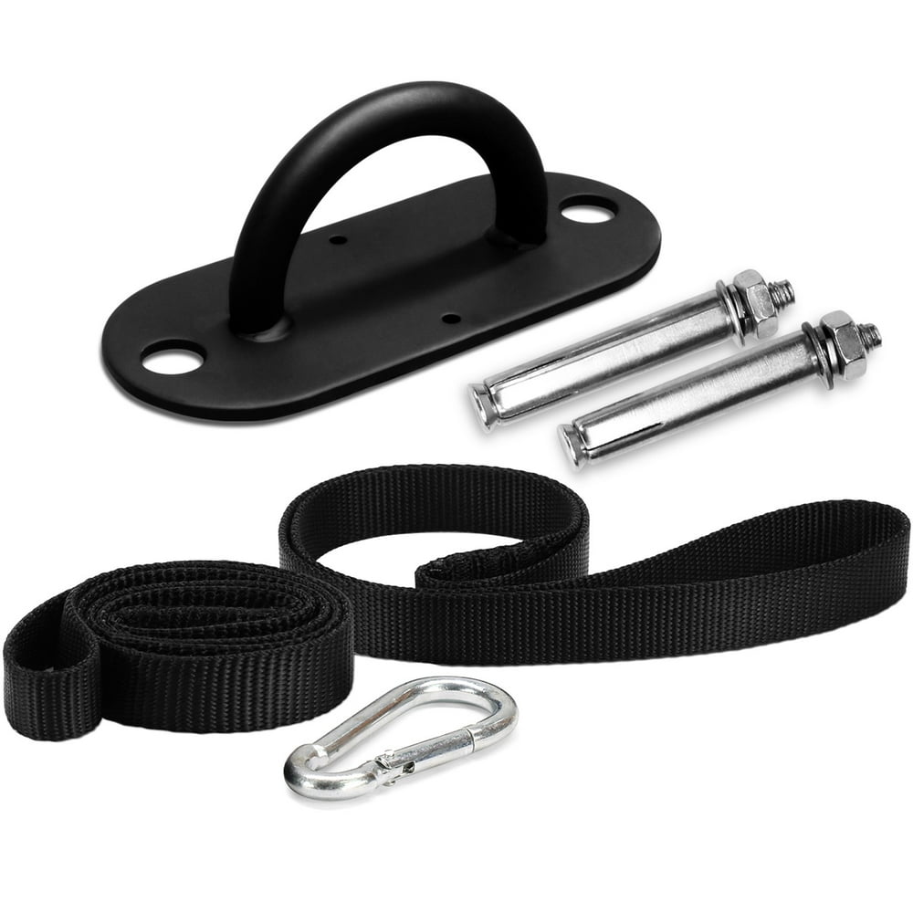 Yes4All Battle Rope Anchor Kit – Included 2 Webbing Strap, 2 Steel ...