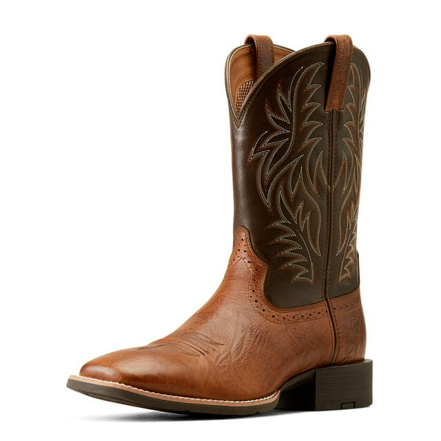 Boot ARIAT, modelo Western 11, estilo deportivo, punta cuadrada, para hombre, crema de cacahuete