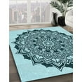 thumbnail image 2 of Ahgly Company Indoor Square Patterned Electric Blue Area Rugs, 5' Square, 2 of 6