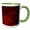 Green/White, variant on 3drose, Large Elegant Red Leafy Flourish Against a Deep Red Damask Pattern, 11oz Two-tone Red Mug