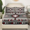 thumbnail image 2 of Western Boho Bedding Sets Queen Southwestern Aztec Bed Sheets Bohemian American Fitted Sheet Adults Men,Exotic Tribal Geometric Bed Sheets Farmhouse Home Room Decor（No Top Sheet）, 2 of 5