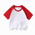 thumbnail image 4 of TOWED22 Boys Short Sleeve T Shirts Kids Summer Crewneck Solid Color/Graphic Print Tops Fashion Tees 5-14 Years(Red,5-6 Y), 4 of 8
