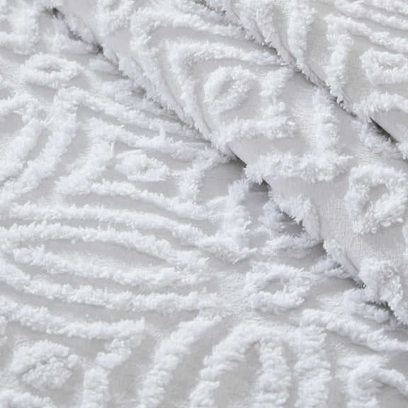 Bed Bath & Beyond Alicia Wedding Ring Chenille Collection, White, Cotton Bedspread, King