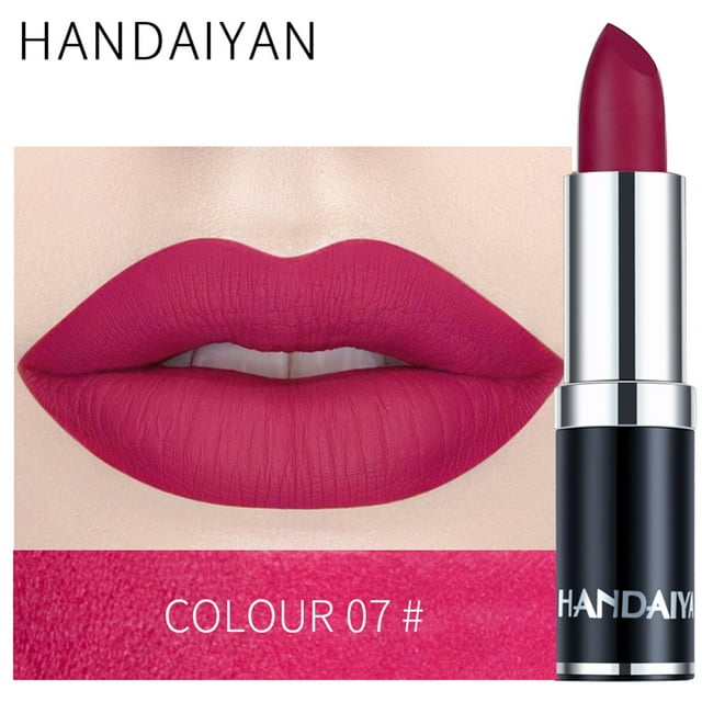 HANDAIYAN Rouge à Lèvres Mat Professionnel 12 Couleurs Maquillage Lèvres Rouge à Lèvres Imperméable Longue Tenue Pigment Velours Rouge à Lèvres Mat Lèvres Mat (7#)
