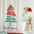 Merry Christmas Shower Curtain Set for Bathroom, 12 Hooks Included (70
