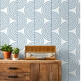 thumbnail image 2 of NextWall Prussian Blue Zen Geo Peel and Stick Wallpaper, 2 of 8