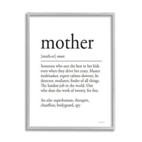 Stupell Industries Mother Definition Funny Motivational Phrase Superhuman Synonym, 11 x 14, Design by Kim Allen