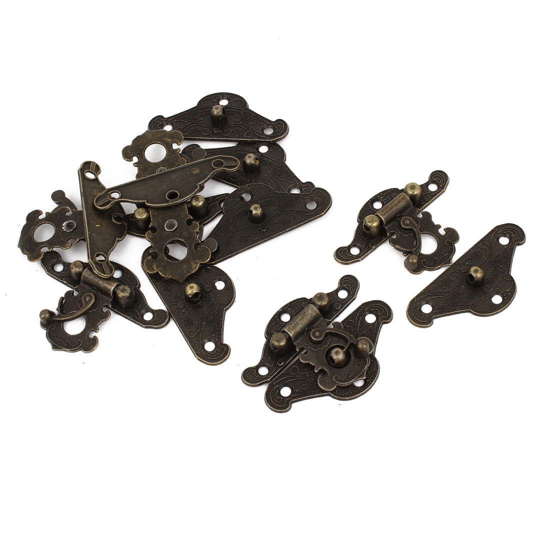 Uxcell 5cm Long Dollhouse Antique Carved Wood Box Latch Hook Hinge