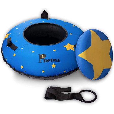 Heavy-Duty Inflatable Snow Tube For Sledding,Foldable Snow Sled With 4