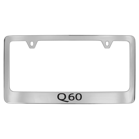 Infiniti Q 60 wordmark chrome plated metal license plate frame holder