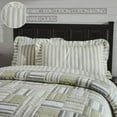 thumbnail image 3 of VHC Brands Farmhouse Bedding Finders Keepers White Tan Striped Pillow Cover Ruffled King Sham 21x37, 3 of 5