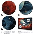 thumbnail image 3 of Designart "Red Blue Universal Wonders Interstellar Beauty" Space Planet Metal Art Print Set, 3 of 5