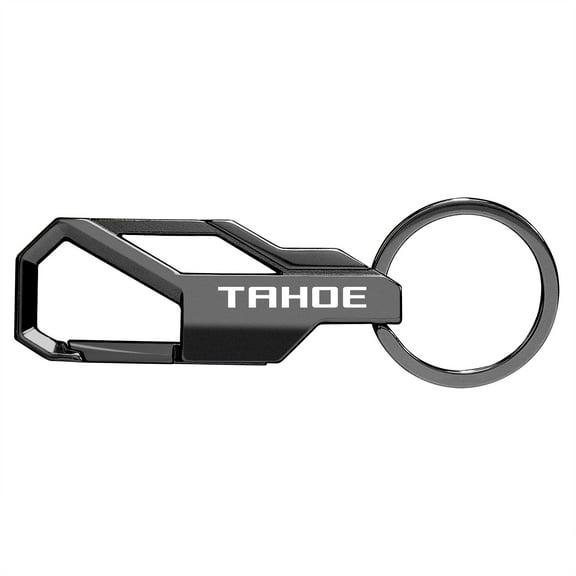 iPick Image for Chevrolet Tahoe Gunmetal Black Carabiner-style Snap Hook Metal Key Chain, Official Licensed