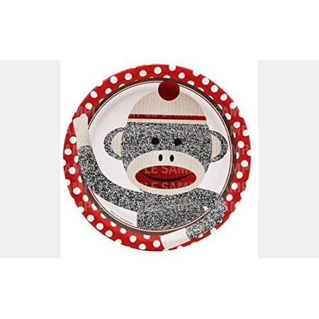 Sock Monkey Birthday Edible Image Photo 8 Round Cake Topper Sheet