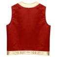 thumbnail image 2 of Haitryli Men's Gold Trims Halloween Arabian Prince Costume Open Front Cardigan Waistcoat Top Red XL, 2 of 5
